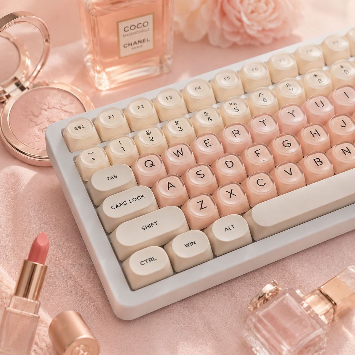 Keyboard Gaming Transparent - 128 Keys Liquid Foundation Semi Transparent