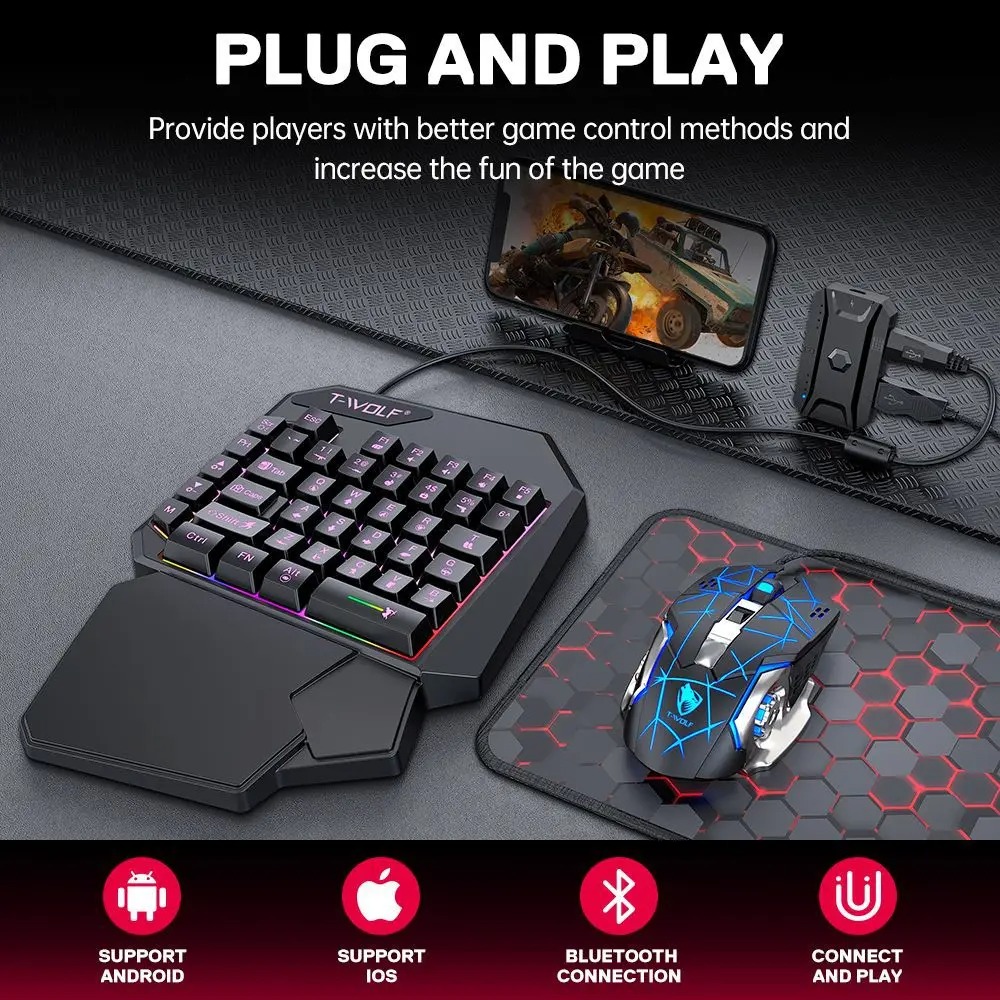 5 in 1 RGB Gaming Keyboard Mou - Gaming Keyboard 1 Hand 评论和价格
