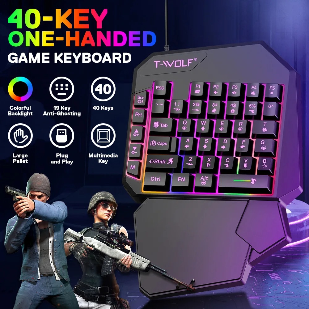 5 in 1 RGB Gaming Keyboard Mou - Gaming Keyboard 1 Hand 评论和价格