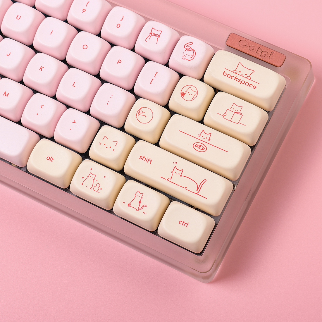 Pink Busy Cat Minimalist Small - Gaming Keyboard Mini 评论和价格
