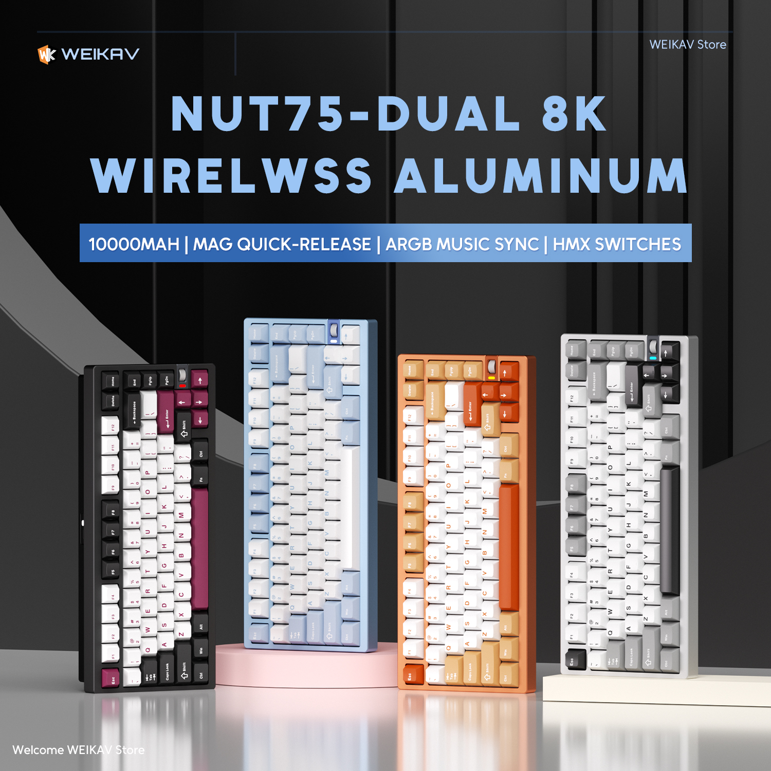 WEIKAV NUT75 220 Grit Aluminum - Gaming Keyboard Non Mechanical 评论和价格