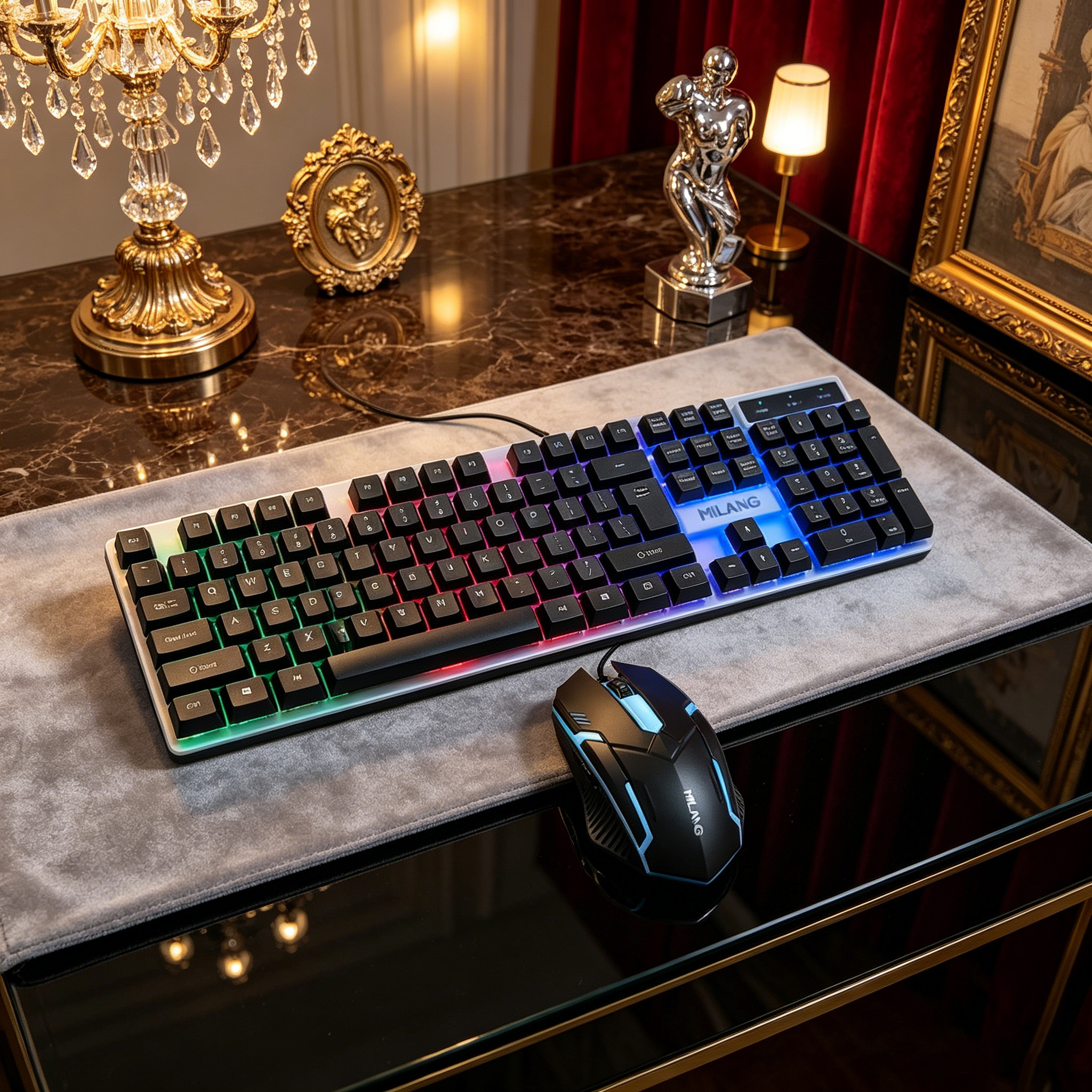 Wired RGB Backlit Keyboard Mou - Gaming Keyboard And Mouse Combo 评论和价格