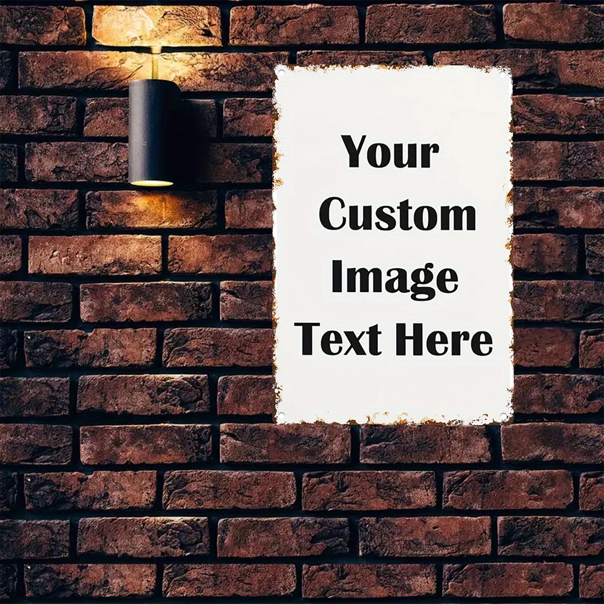 Custom Photo & Text Tin Sign - - Brass Weight Plate 评论和价格