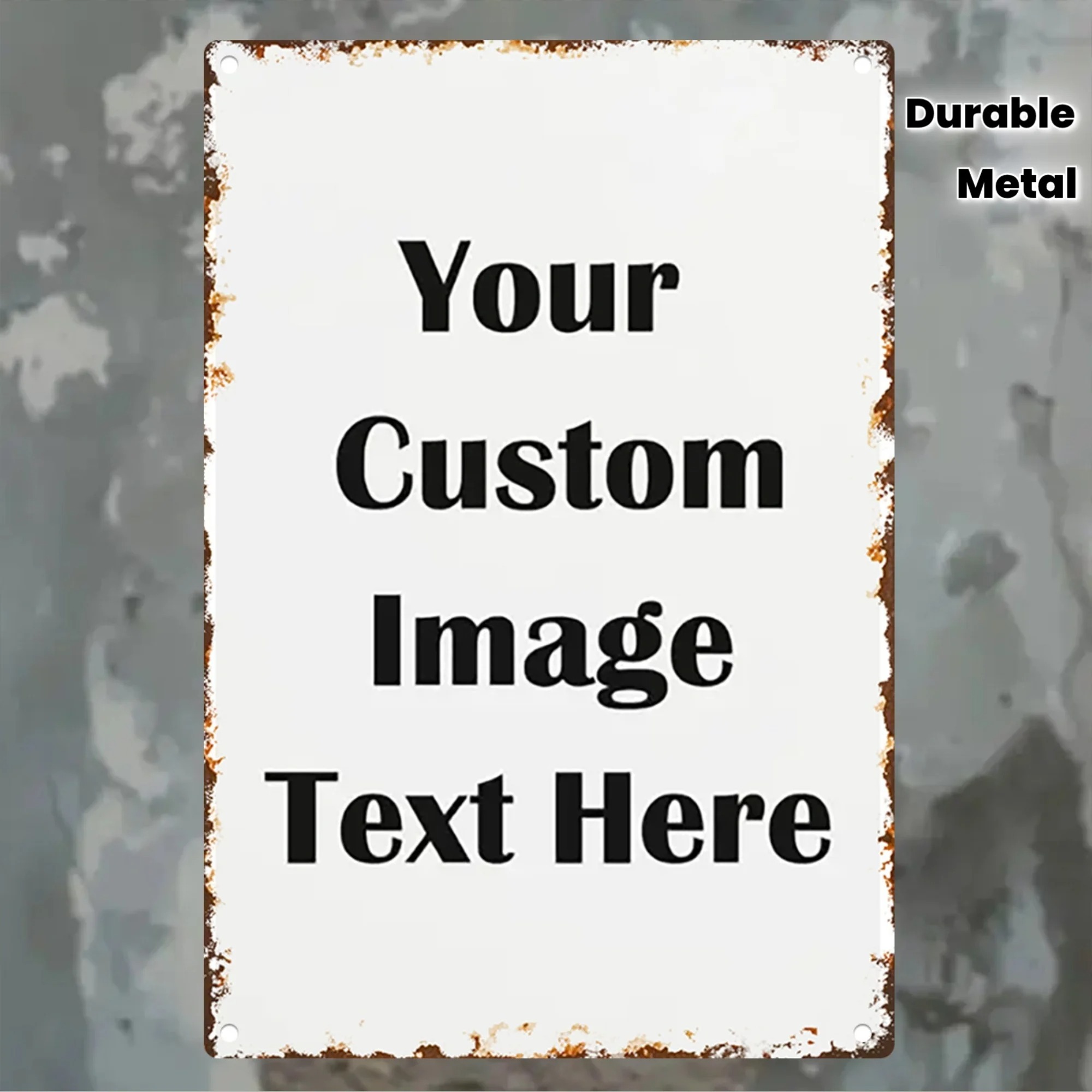 Custom Photo & Text Tin Sign - - Brass Weight Plate 评论和价格