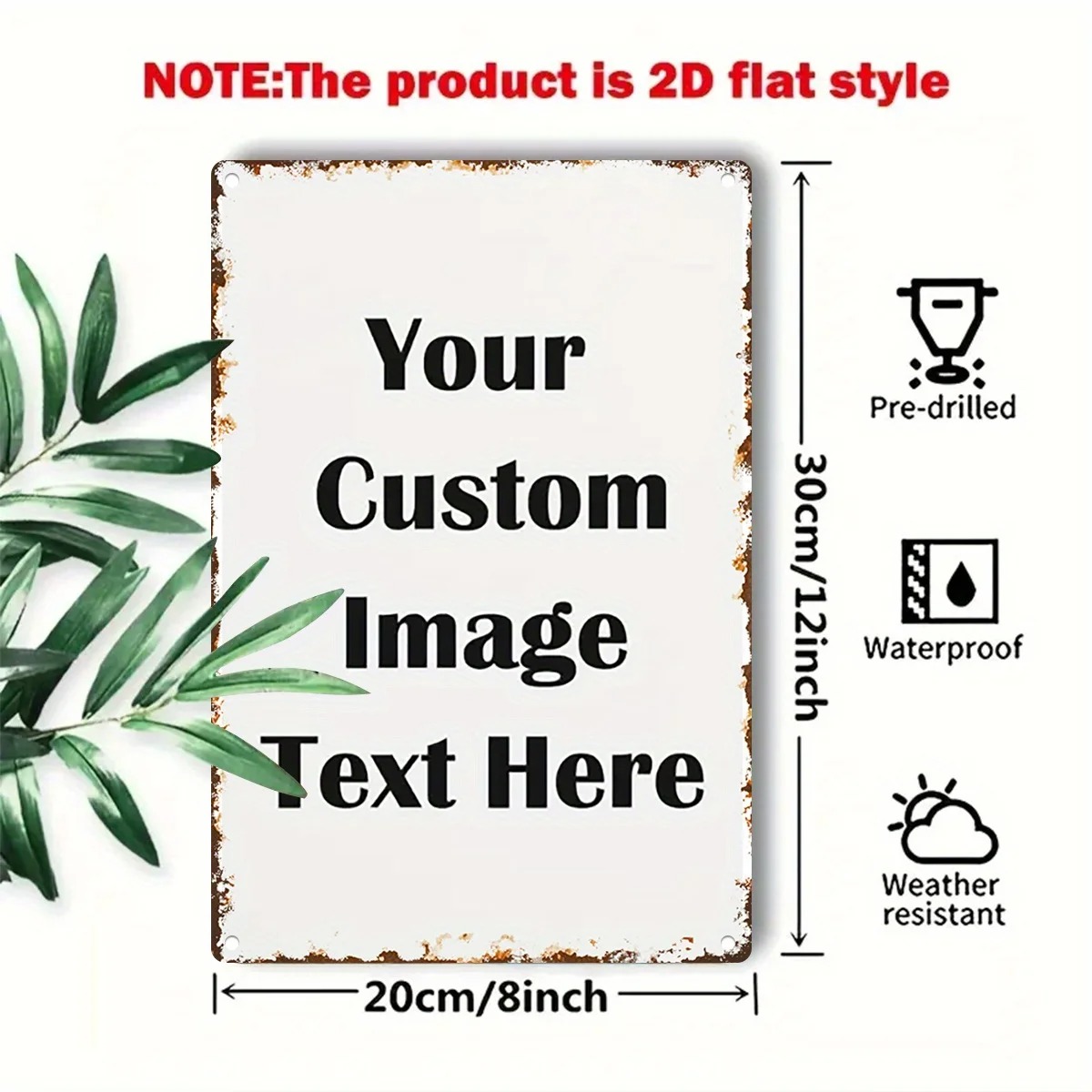Custom Photo & Text Tin Sign - - Brass Weight Plate 评论和价格