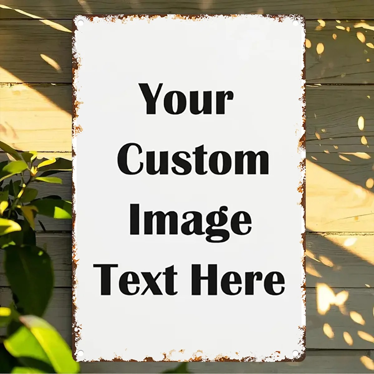 Custom Photo & Text Tin Sign - - Brass Weight Plate 评论和价格
