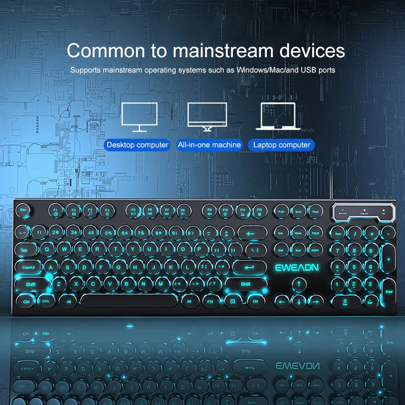Retro Punk Mechanical Feel Key - Gaming Keyboard Mouse Wireless 评论和价格