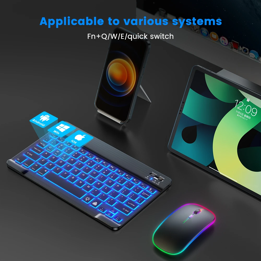 READ YYEAH RGB Backlit Bluetoo - Gaming Keyboard Mouse Wireless 评论和价格