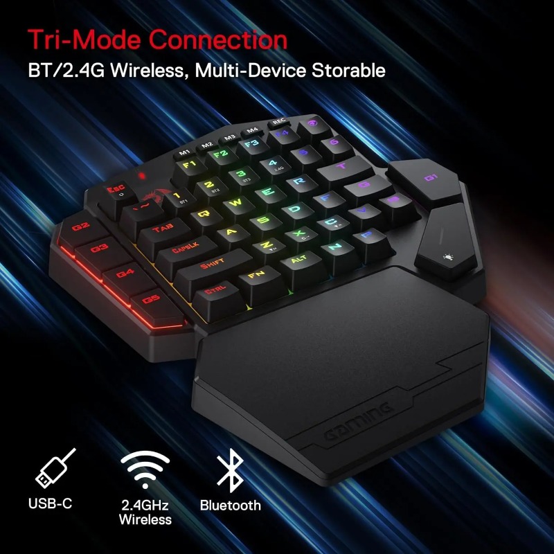 New Redragon K585 PRO Wireless - Gaming Keyboard 1 Hand 评论和价格