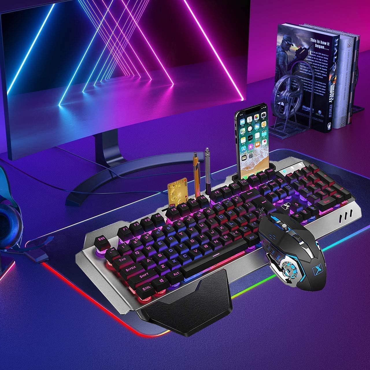 RGB Gaming Keyboard Mouse Comb - Gaming Keyboard No Number Pad 评论和价格