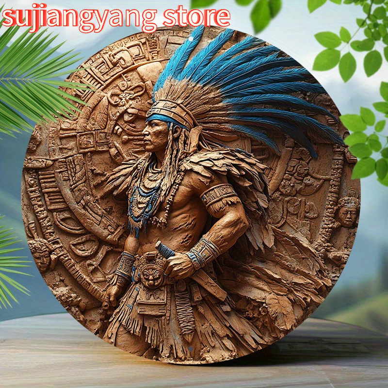 1pc Aztec Warrior 8-Inch Round - Brass Weight Plate 评论和价格