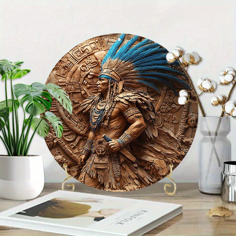 1pc Aztec Warrior 8-Inch Round - Brass Weight Plate 评论和价格