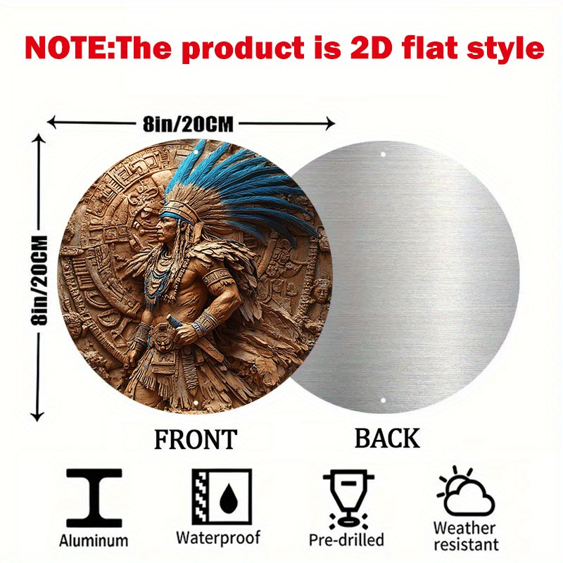 1pc Aztec Warrior 8-Inch Round - Brass Weight Plate 评论和价格