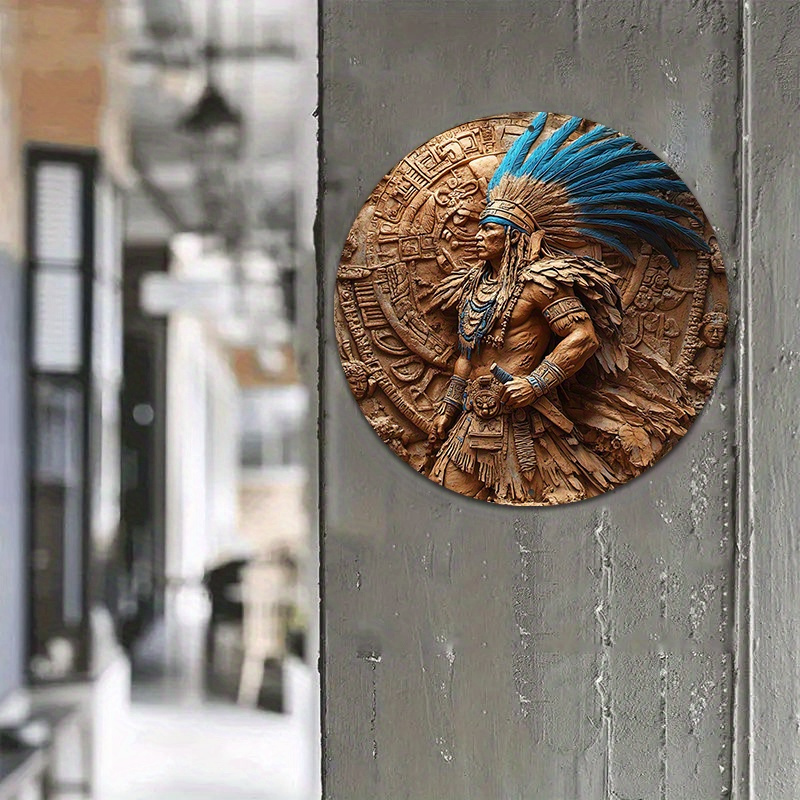 1pc Aztec Warrior 8-Inch Round - Brass Weight Plate 评论和价格