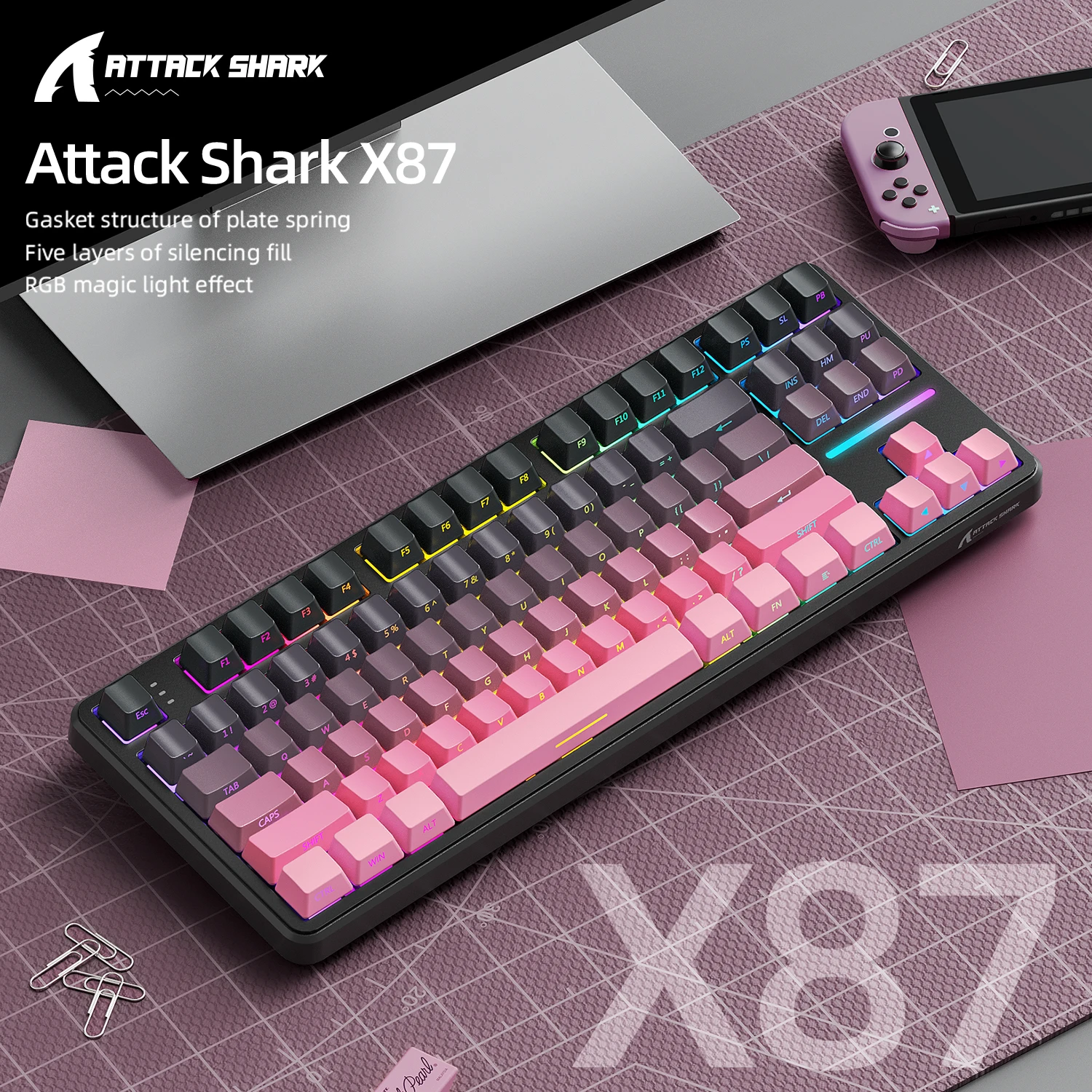 Attack Shark X87 Macro Drive G - Gaming Keyboard Bluetooth 评论和价格