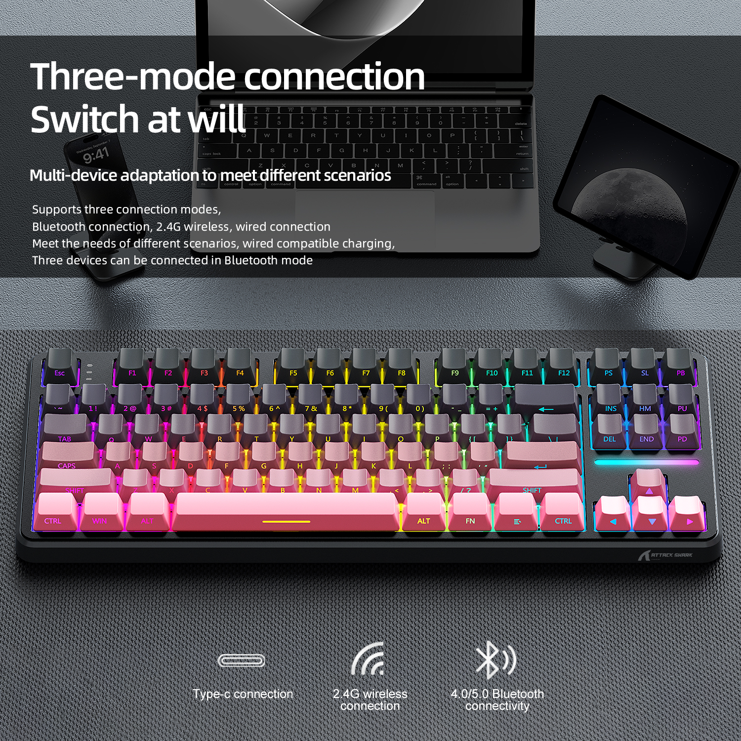Attack Shark X87 Macro Drive G - Gaming Keyboard Bluetooth 评论和价格