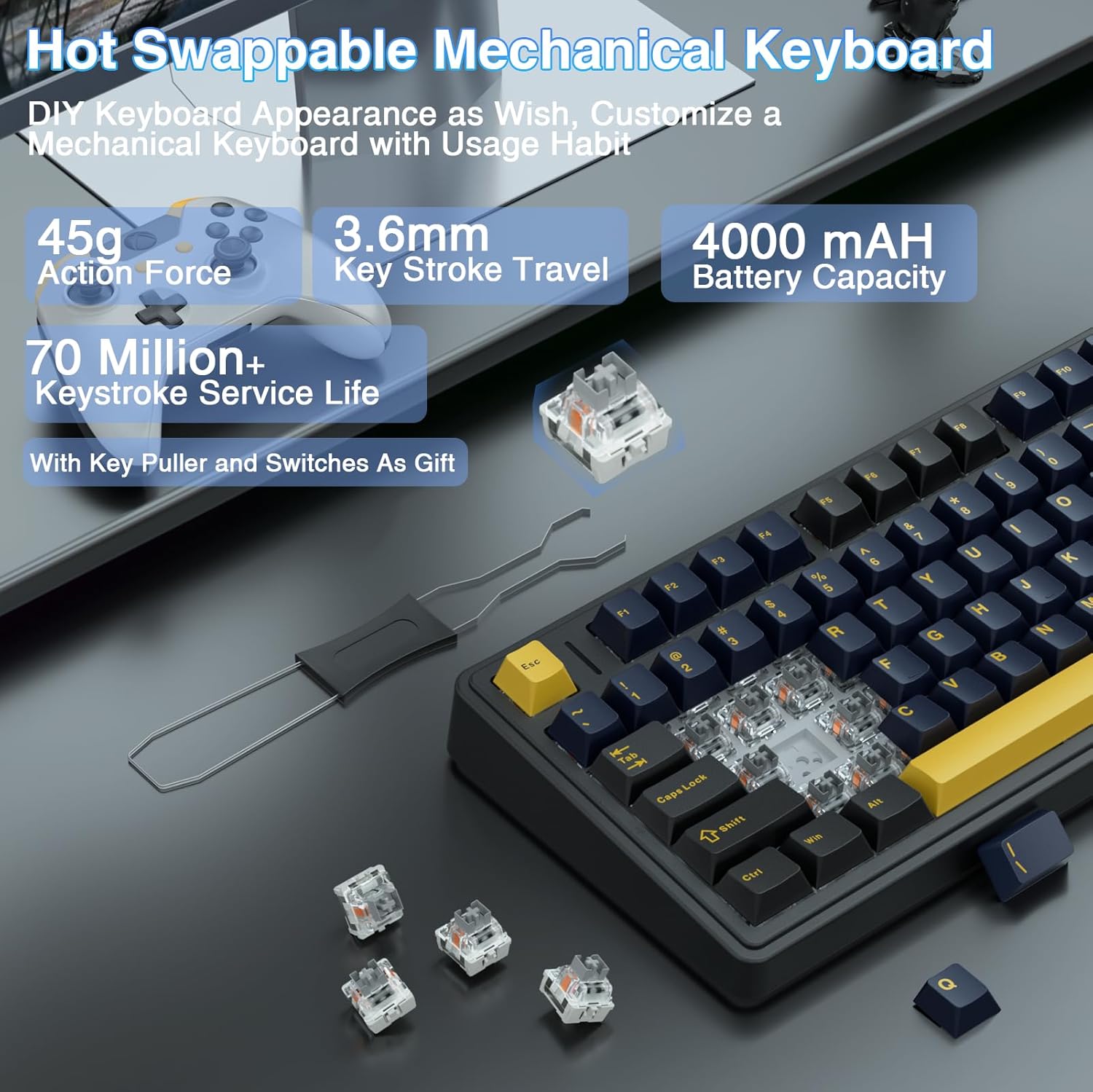 Aula F75 Mechanical Keyboard,  - Gaming Keyboard No Number Pad 评论和价格