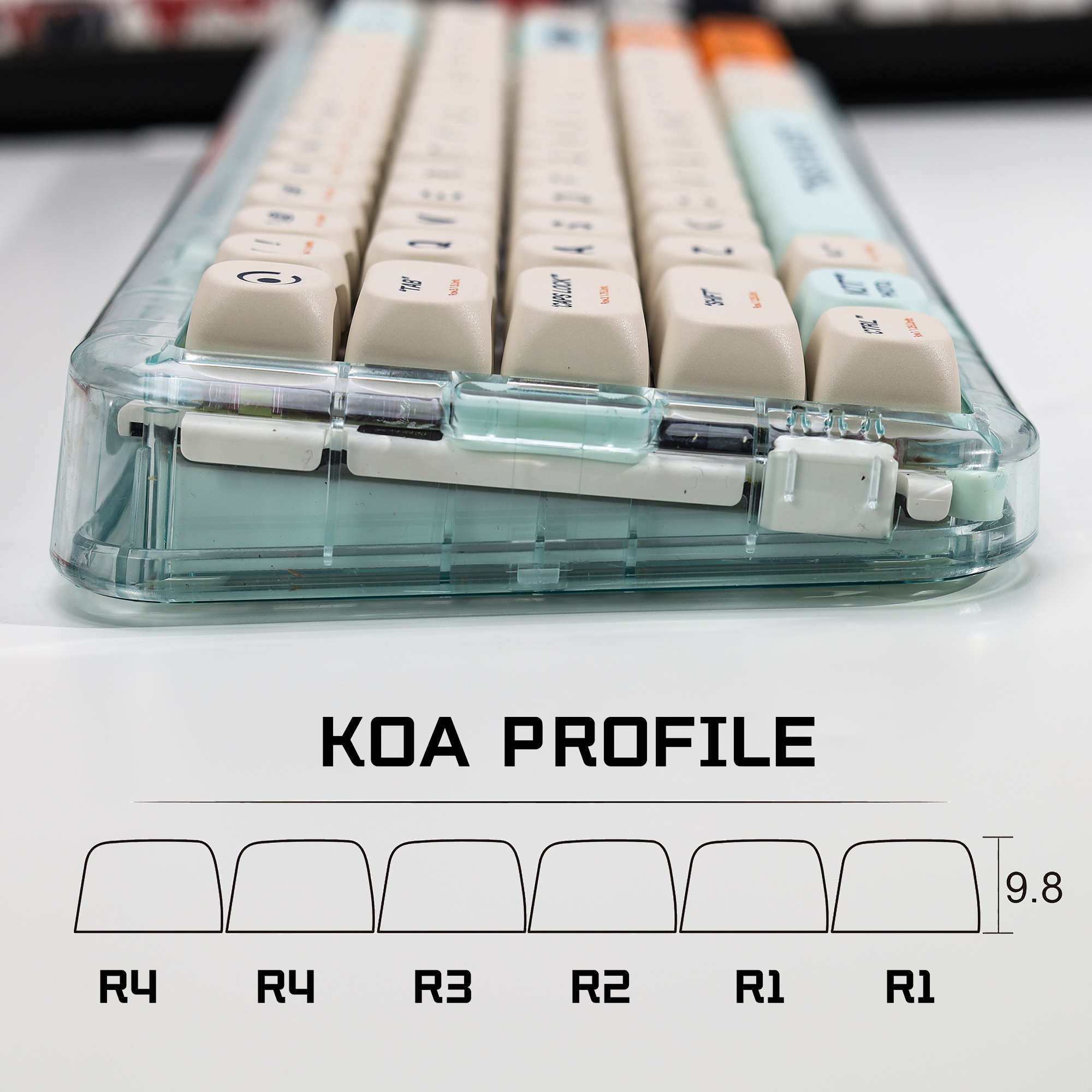 KBDiy KOA Profile Retro Plasti - Gaming Keyboard No Number Pad 评论和价格