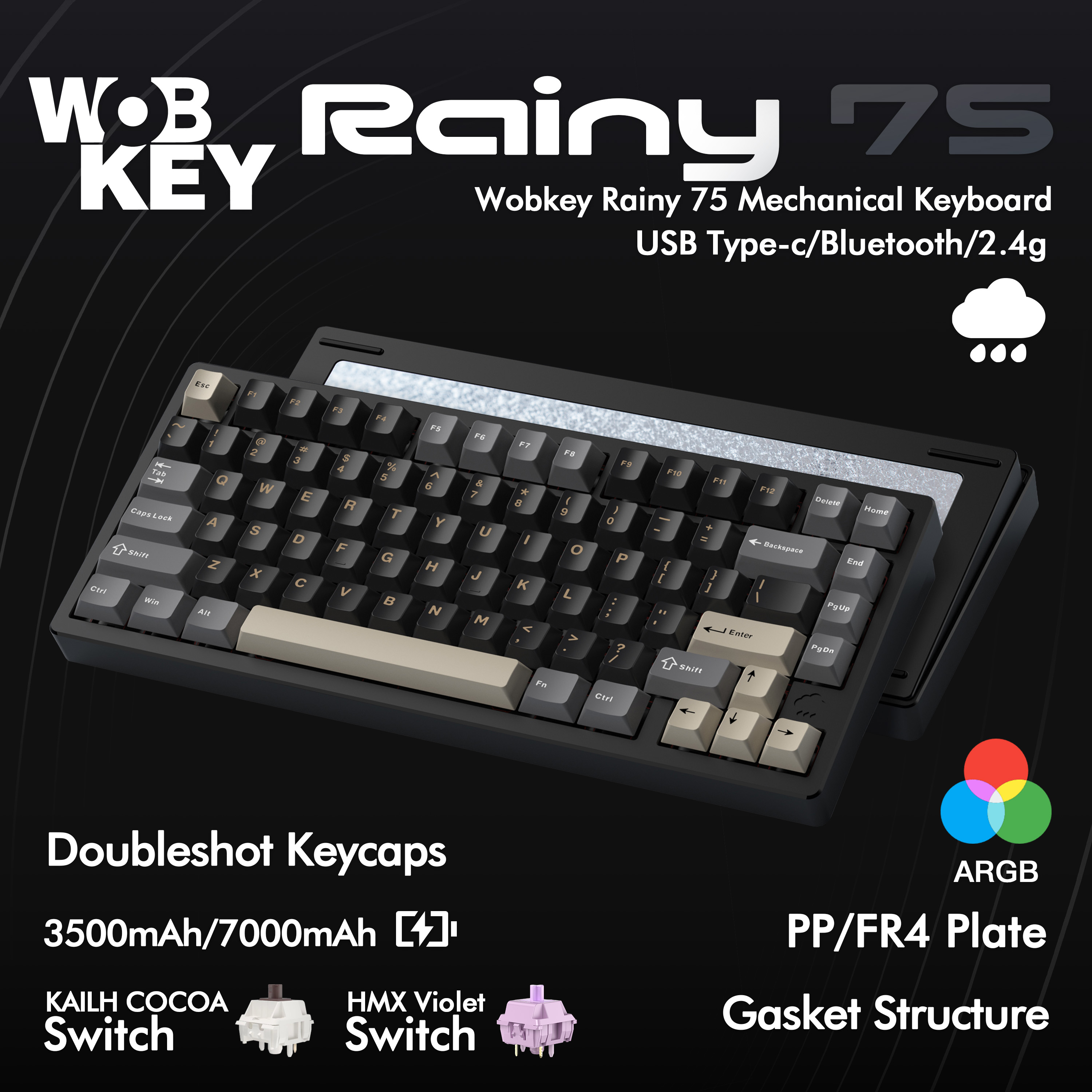 WOBKEY WOB Rainy75 Mechanical  - Keyboard Gaming Mac 评论和价格