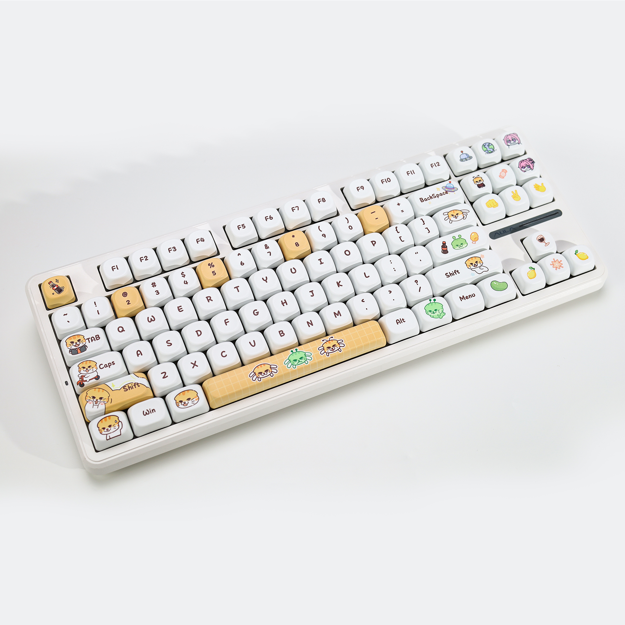 KBDiy Cute Bad Cat Theme Keyca - Gaming Keyboard No Number Pad 评论和价格