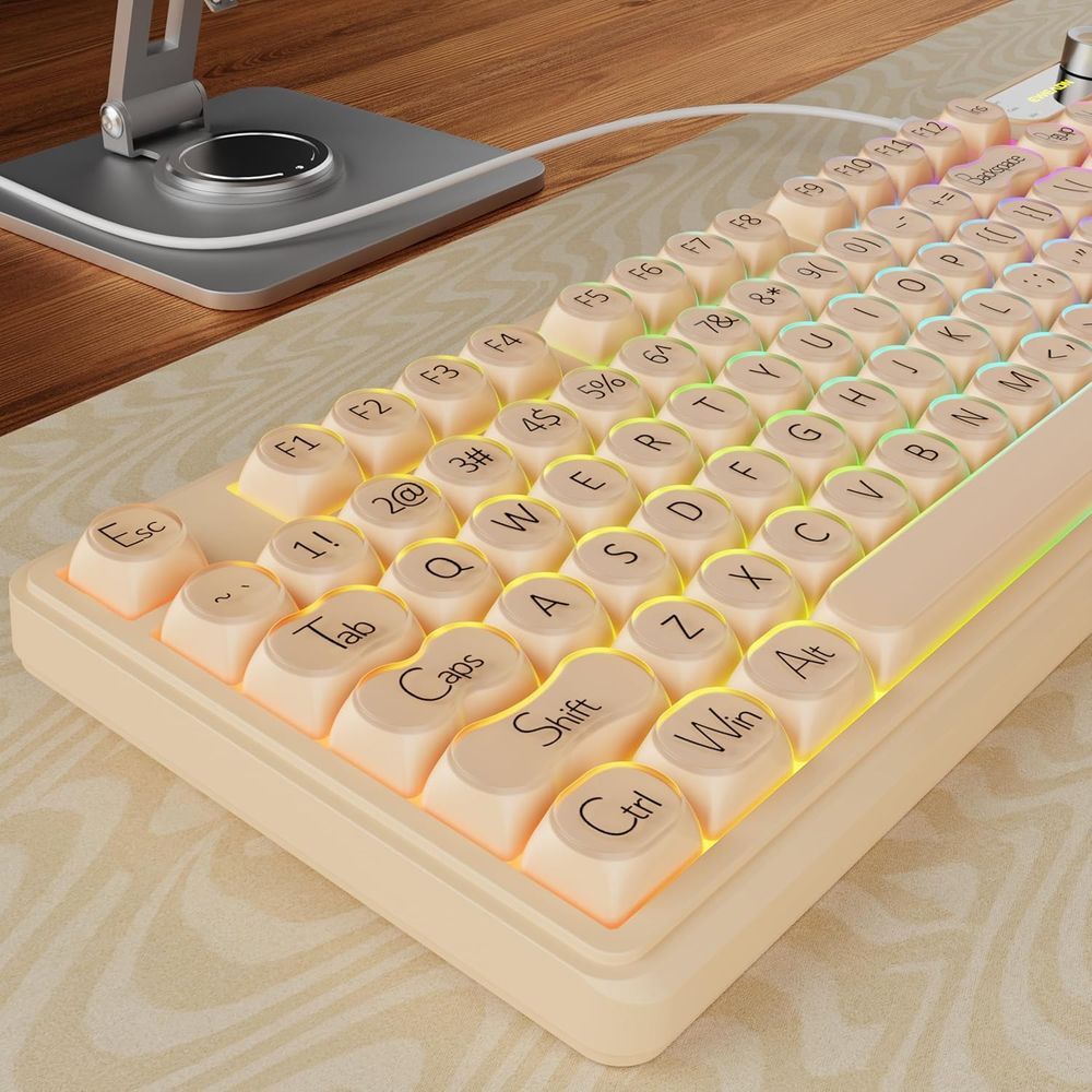 98-Key Creamy Gaming Keyboard  - Gaming Keyboard No Number Pad 评论和价格