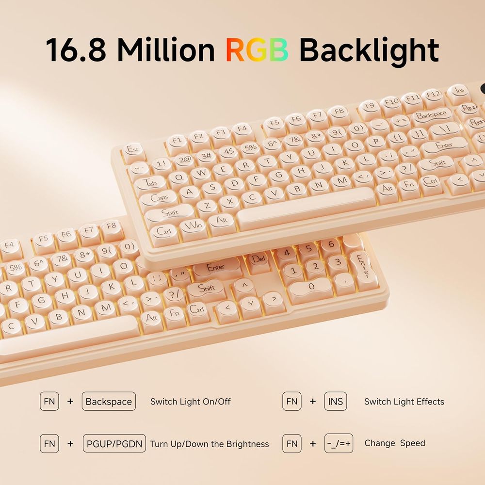98-Key Creamy Gaming Keyboard  - Gaming Keyboard No Number Pad 评论和价格