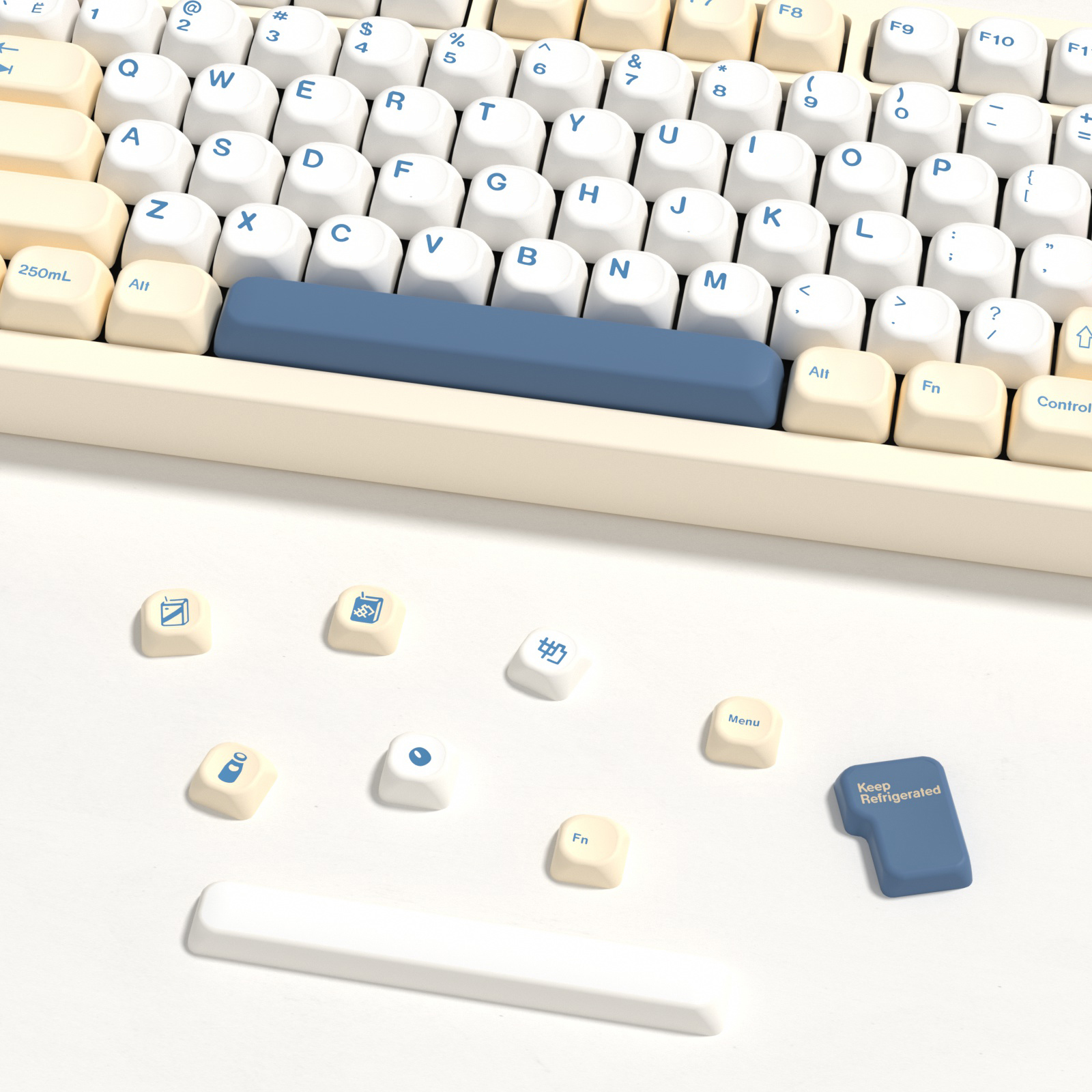 KBDiy GMK Soymilk Keycaps Retr - Gaming Keyboard No Number Pad 评论和价格