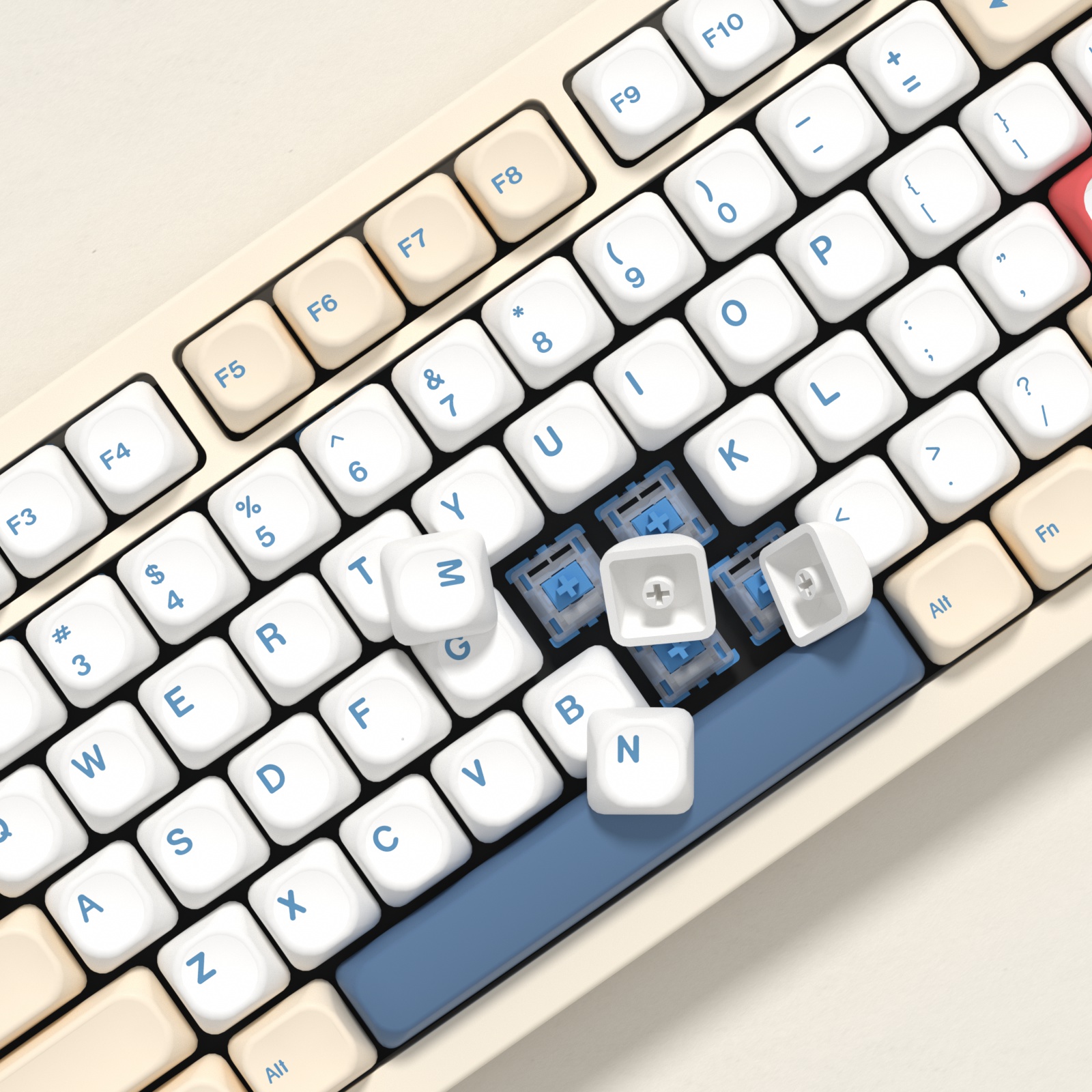 KBDiy GMK Soymilk Keycaps Retr - Gaming Keyboard No Number Pad 评论和价格