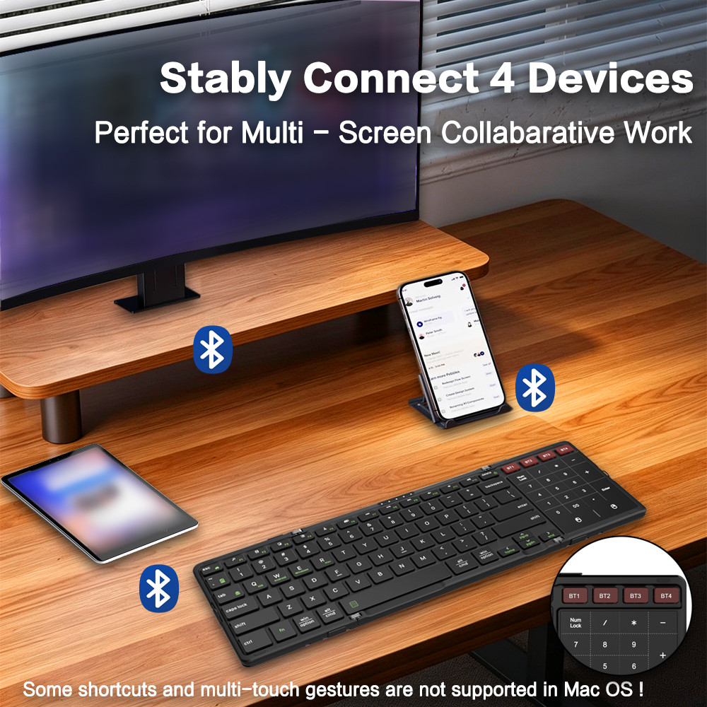 JOMAA Foldable Bluetooth Keybo - Gaming Keyboard No Number Pad 评论和价格