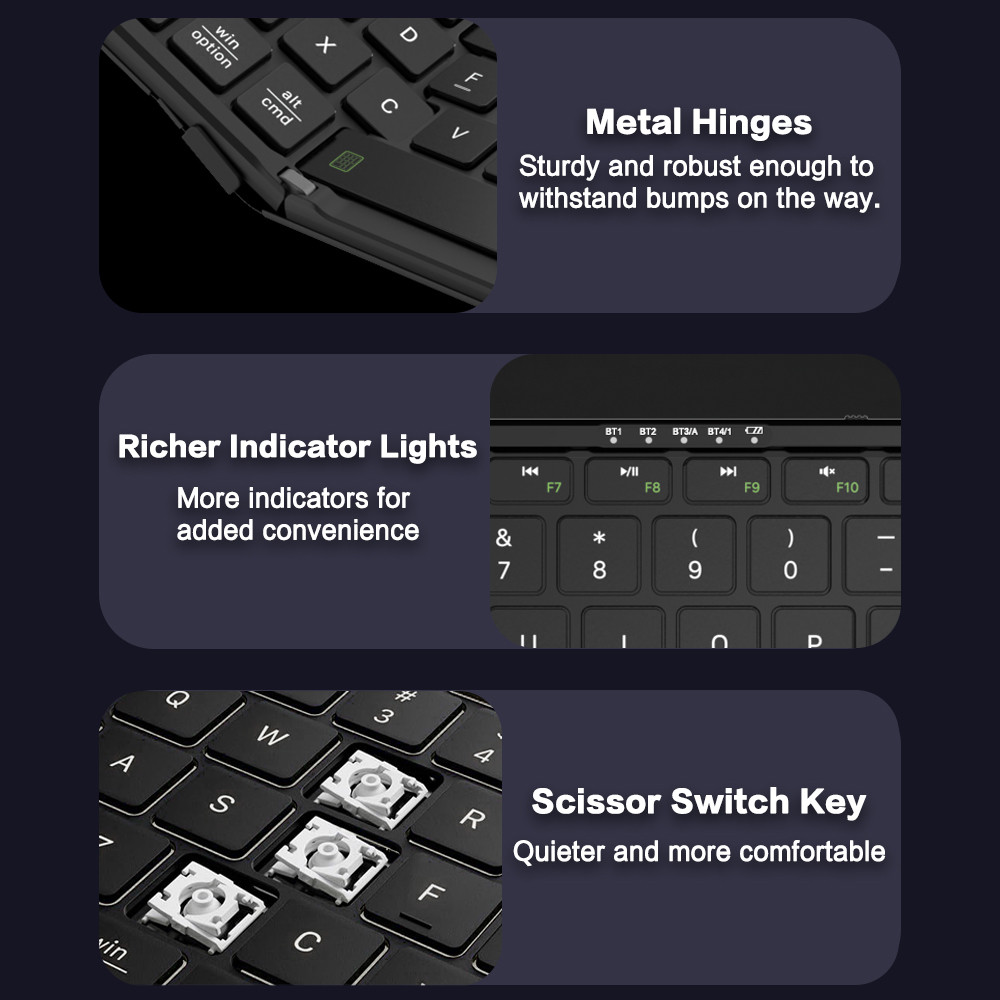 JOMAA Foldable Bluetooth Keybo - Gaming Keyboard No Number Pad 评论和价格