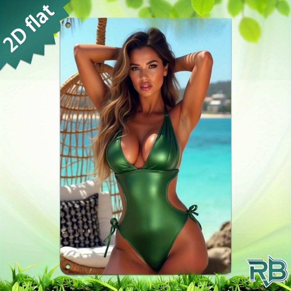 Vintage Green Swimsuit Beach G - Brass Weight Plate 评论和价格