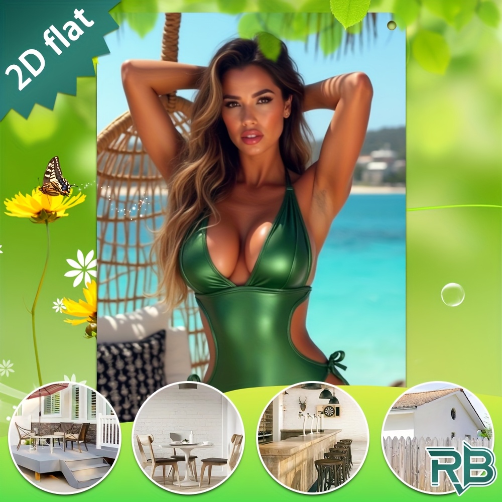 Vintage Green Swimsuit Beach G - Brass Weight Plate 评论和价格