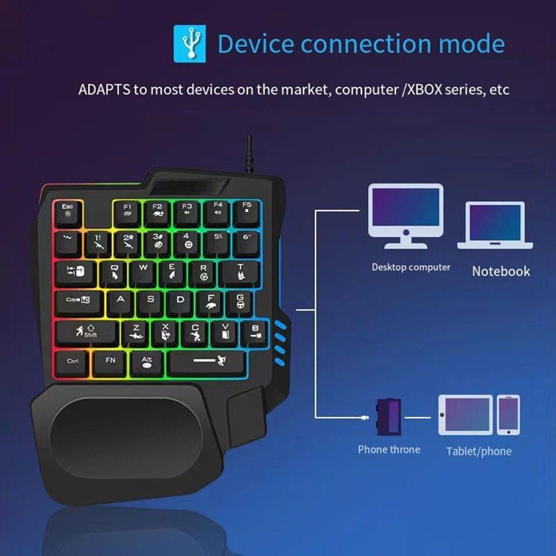 RGB Gaming Keyboard Single Han - Gaming Keyboard 1 Hand 评论和价格