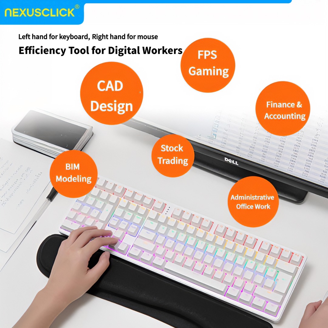 NexusClick Ergonomic Left Hand - Gaming Keyboard No Number Pad 评论和价格