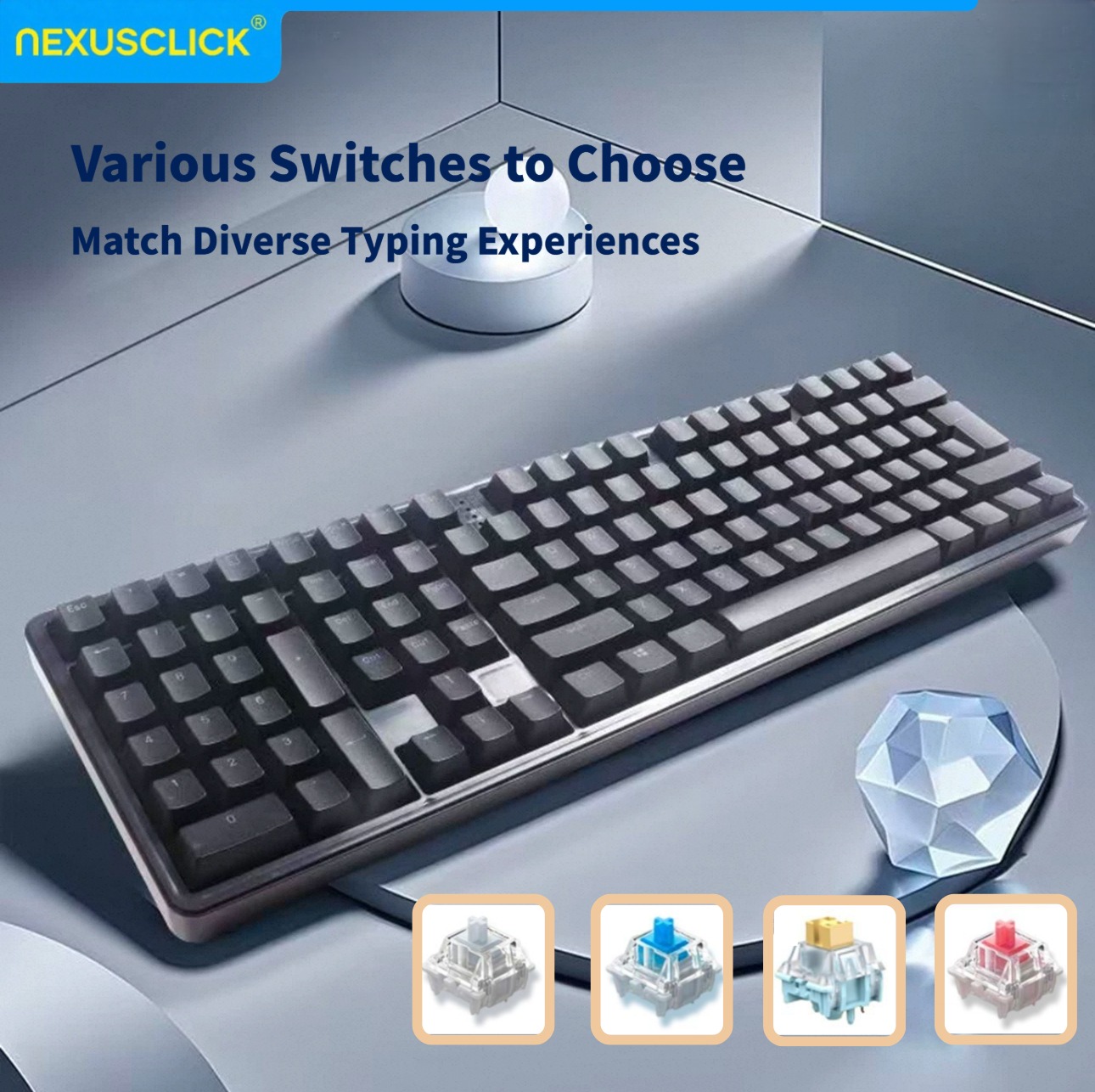 NexusClick Ergonomic Left Hand - Gaming Keyboard No Number Pad 评论和价格